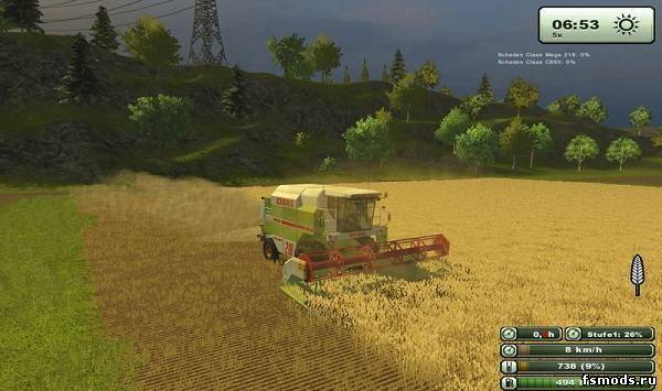 Скачать Claas Mega 218 для Farming Simulator 2013