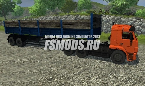 Скачать КамАЗ 6460 & СЗАП-9327 для Farming Simulator 2013