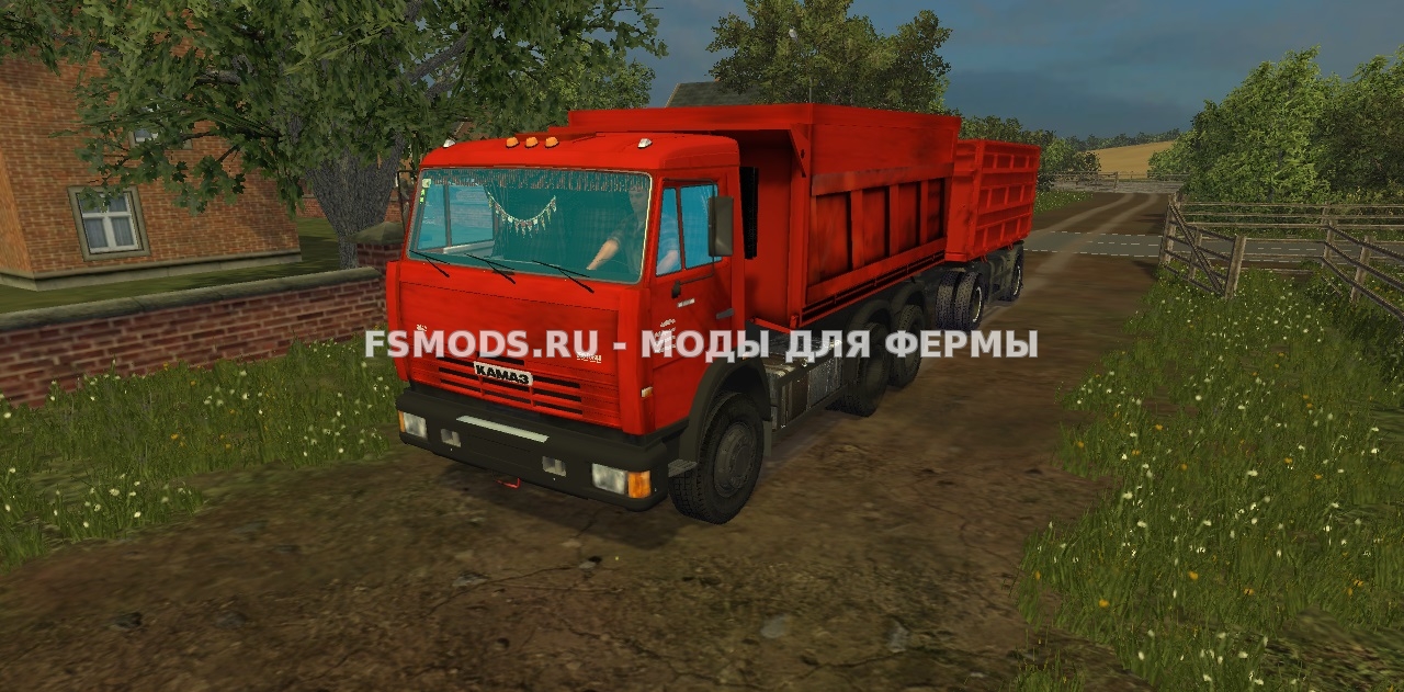 Скачать KAMAZ 65115 AND NEFAZ TRAILER 8460 для Farming Simulator 2013