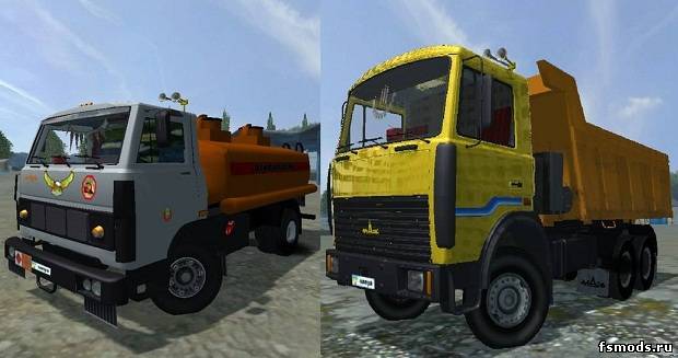МАЗ 551605 и МАЗ 5551 бензовоз для Farming Simulator 2013